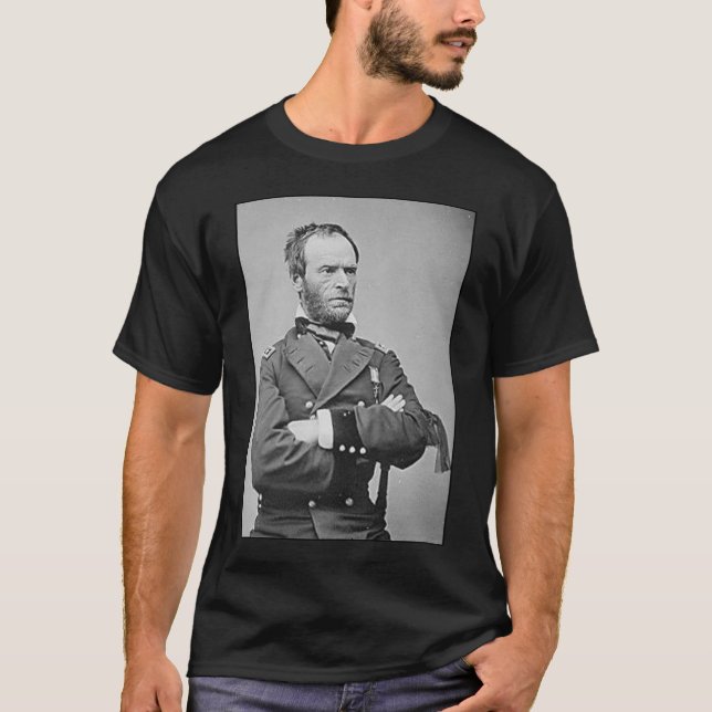 T-shirt Le Général Sherman et citation - noir (Devant)