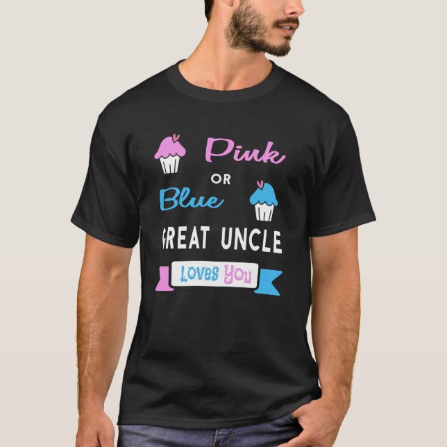 T-shirt Le genre indiquent le rose ou le grand oncle bleu (Devant)