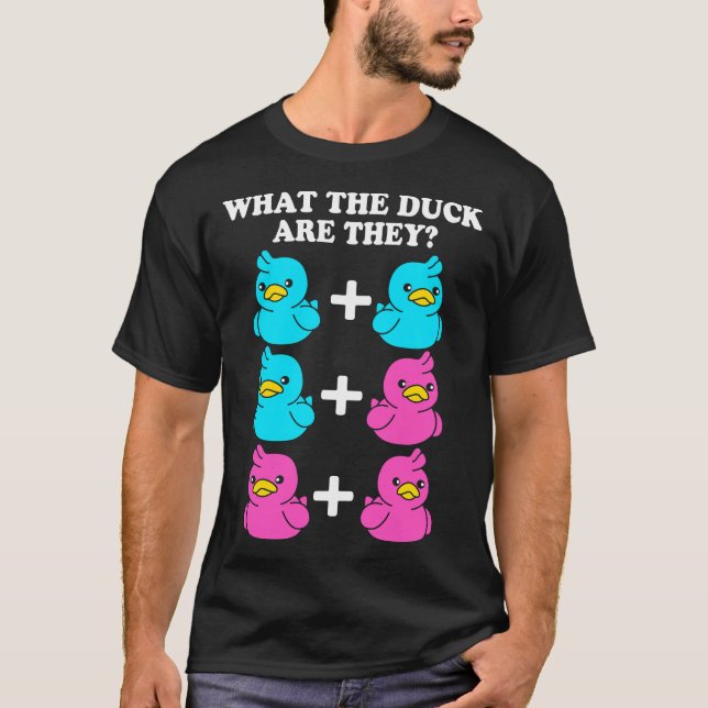 T-shirt Le genre révèle les jumeaux Ce que sont les canard (Devant)