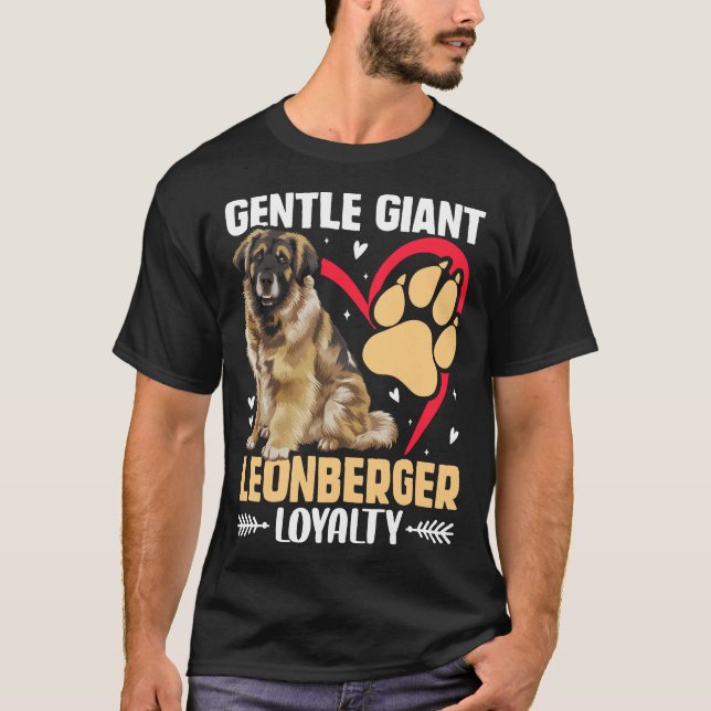 T-shirt Le gentil Giant Leonberger Loyalty Chien (Devant)