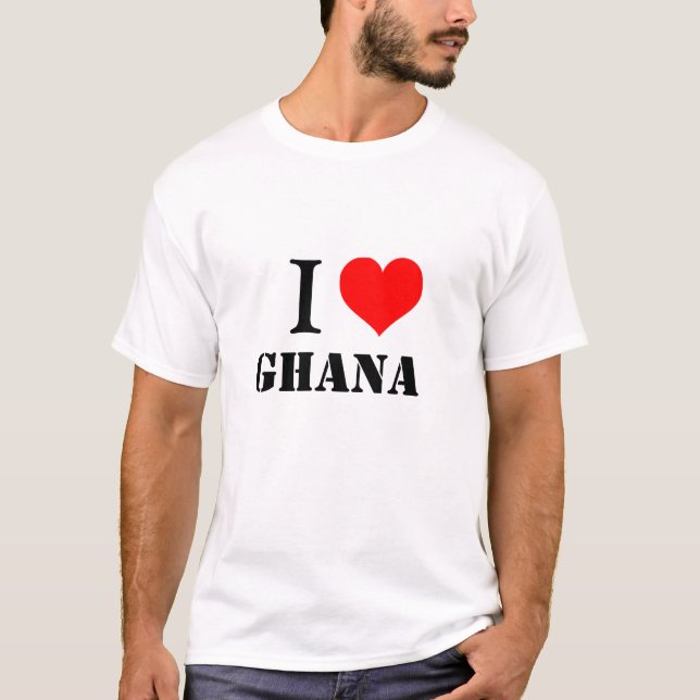 T-SHIRT LE GHANA, J'AIME LE GHANA (Devant)
