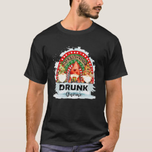 T-shirt Le Gnome Drunk Correspondant Christmas Rainbow Leo