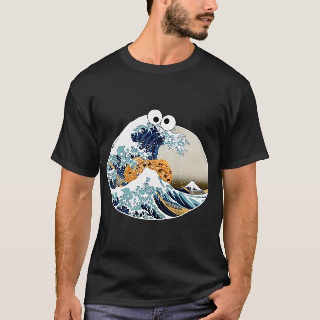T-shirt Le Grand Cookie Mangeant Vague De Kanagawa Eyes (Devant)