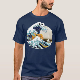 T-shirt Le Grand Cookie Manger Vave De Kanagawa Googly E