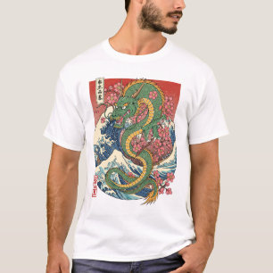 T-shirt Le Grand Dragon et la Vague de Sakura