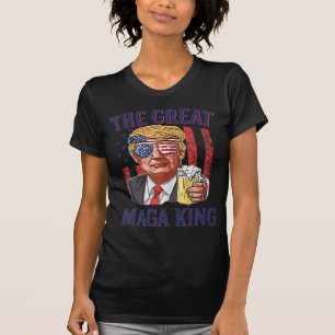 T-shirt Le Grand Maga King amusant Trump Beer US Drapeau U