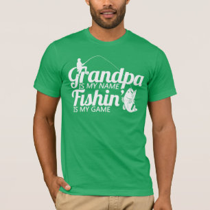 T-shirt Le grand-papa est mon Fishin nommé est mon jeu