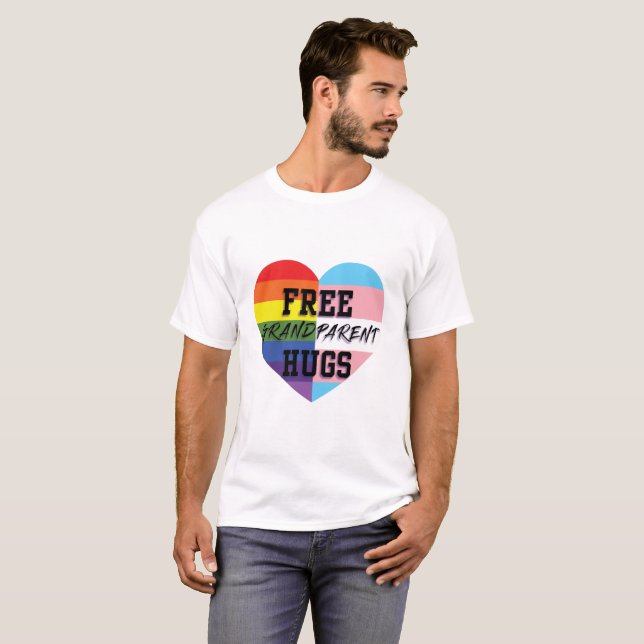 T-shirt Le grand-parent libre étreint des marchandises de (Devant entier)