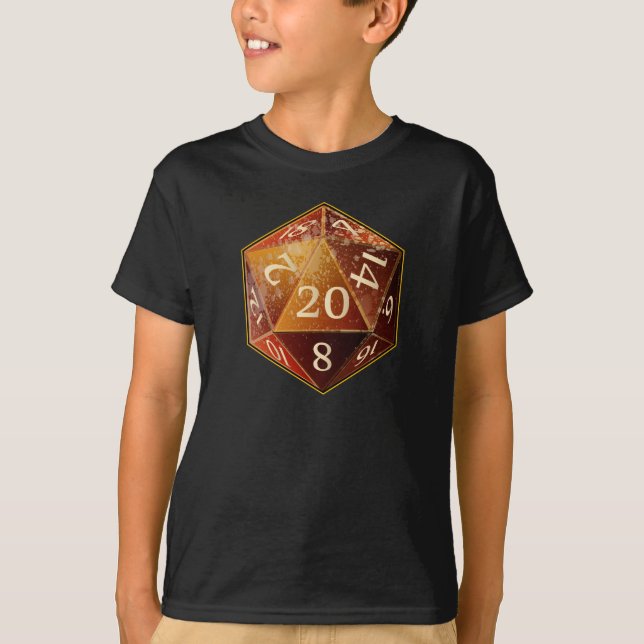 T-shirt Le grès de D&D d20 et le SAHARA bronzage meurent (Devant)
