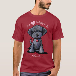 T-shirt Le griffonnage noir mon coeur appartient à