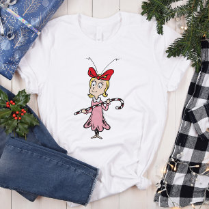 T-shirt Le Grinch Cindy-Lou Who - Tenant un bâton de bon