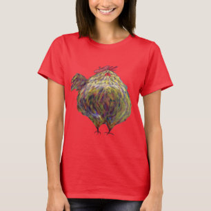 T-shirt Le gros poulet avec le béret veut aller en