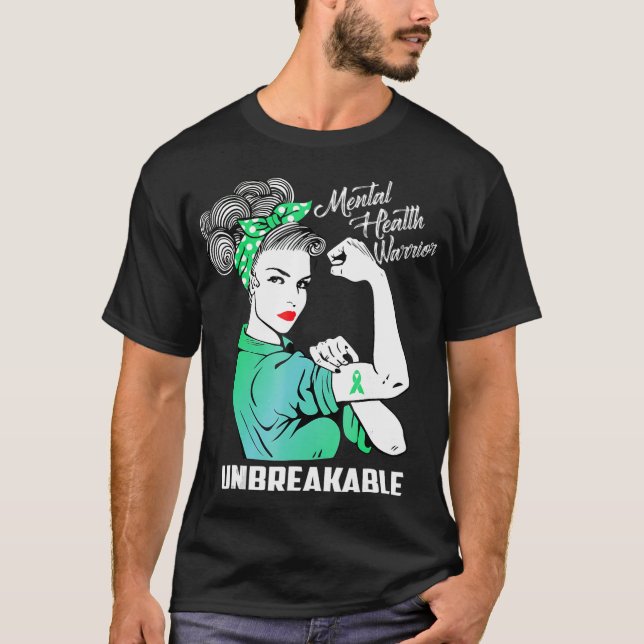 T-shirt Le guerrier de la santé mentale indestructible - M (Devant)
