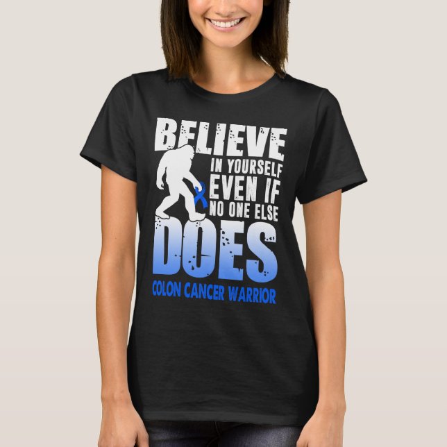 T-shirt le guerrier du cancer du colon bigfoot croit en vo (Devant)