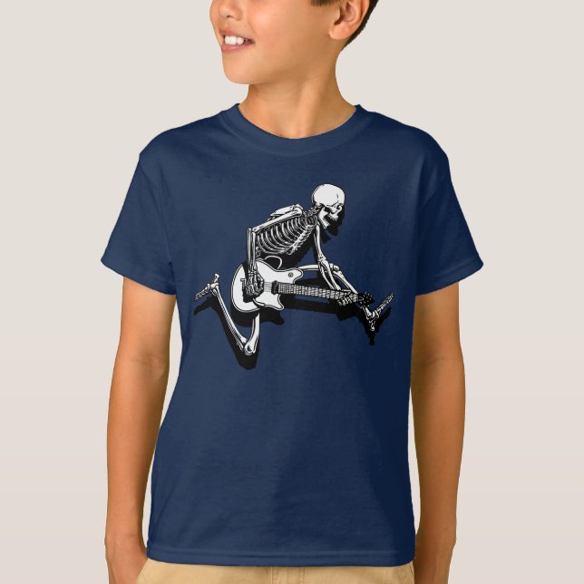 T-shirt Le guitariste squelettique sautent (Devant)