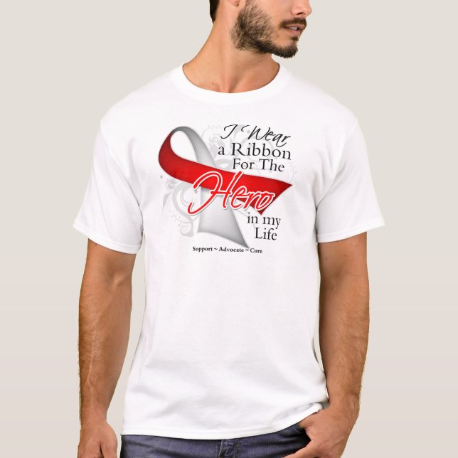 T-shirt Le héros du ruban de l'anémie plastique dans ma vi (Devant)