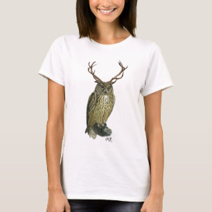 T-shirt Le hibou avec des andouillers raffinent 2