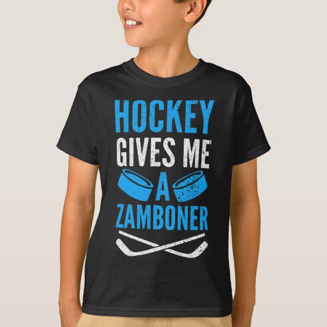 T-shirt Le Hockey Me Donne Un Zamboner (Devant)