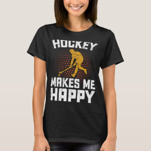 T-shirt Le hockey me rend heureux Hockey sur glace Frisbee