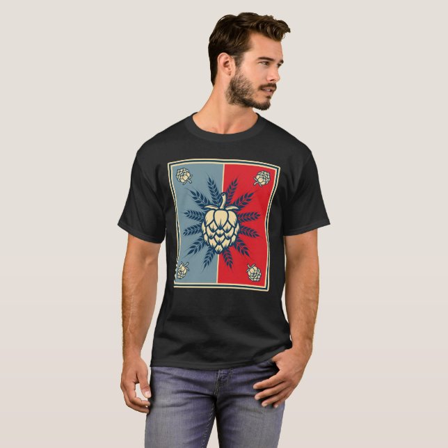 T-shirt Le houblon de bière et le malt - juste ajouter de  (Devant entier)