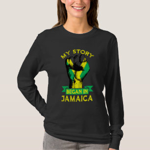 T-shirt Le Jamaïcain My Story A Commencé En Jamaïque Fist