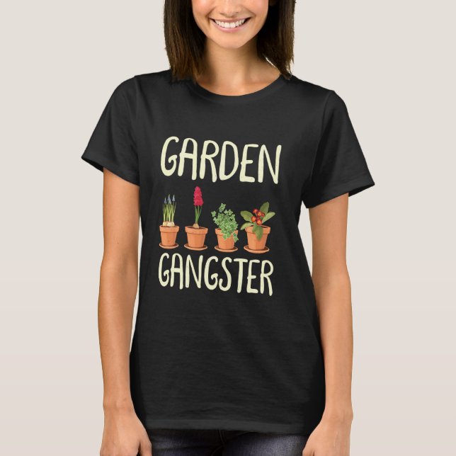 T-shirt Le jardinage est ma thérapie Jardin Gangster Pot P (Devant)