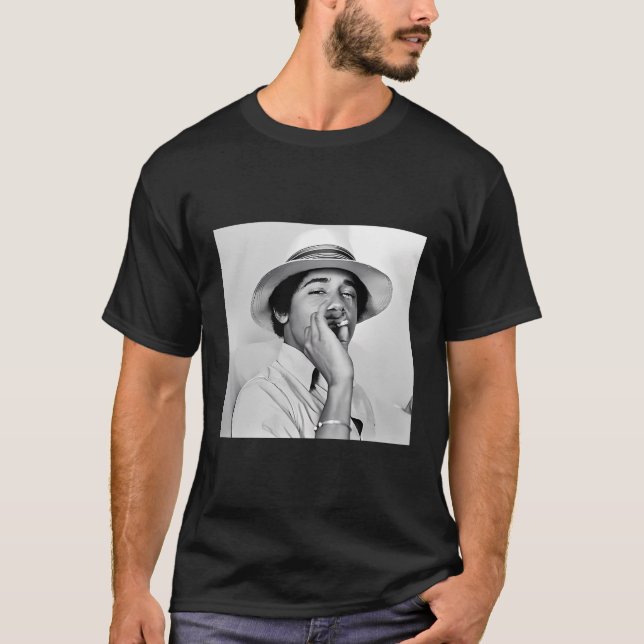 T-shirt Le jeune Obama College fume Barack Obama (Devant)