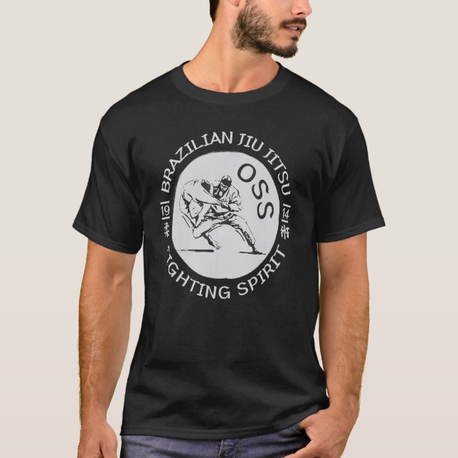 T-shirt Le Jiu Jitsu Brésilien Lutte Esprit Bjj Oss Judo A (Devant)
