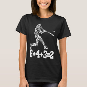 T-shirt Le joueur de baseball de Pitcher 6+4+32 Double Pla