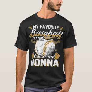 T-shirt Le Joueur De Baseball Favori M'Appelle Nonna Baseb