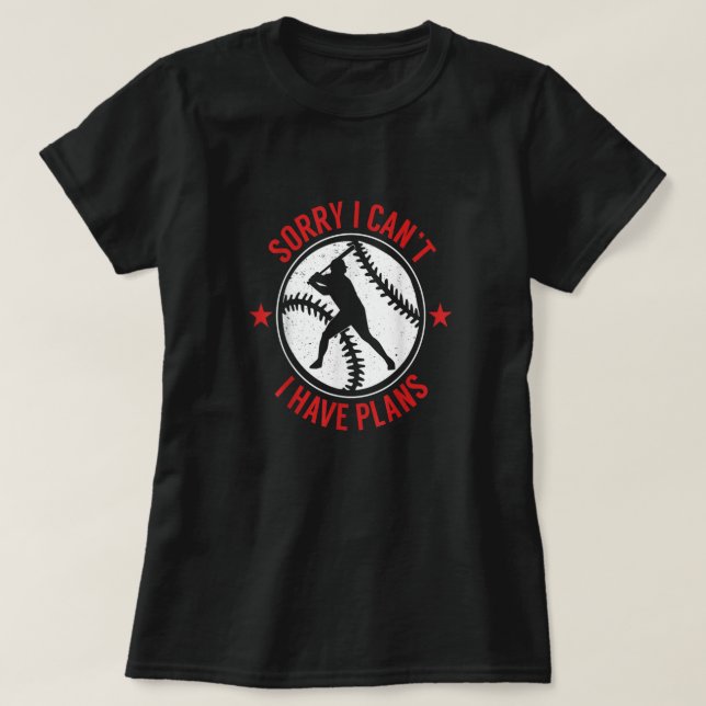 T-shirt Le joueur de baseball ne me gêne pas en regardant  (Design devant)