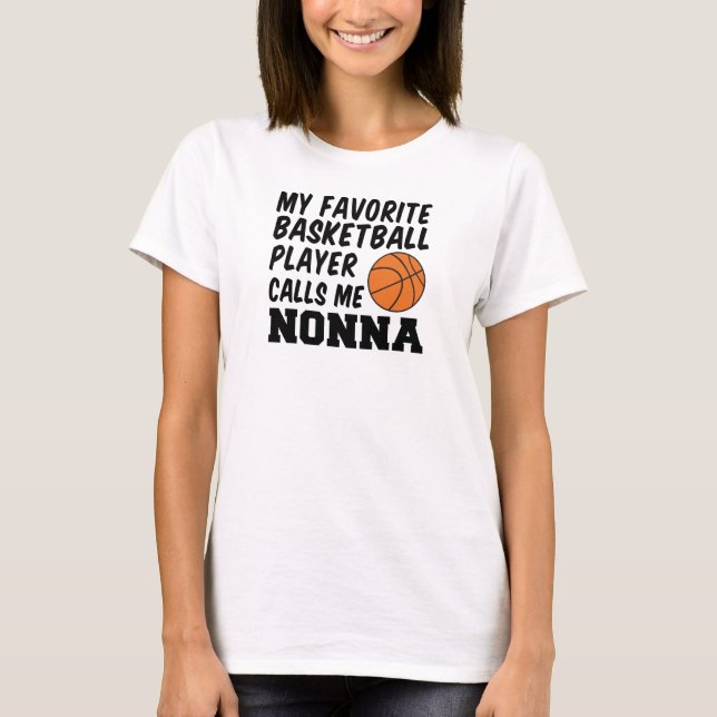 T-shirt Le Joueur De Basket Favori M'Appelle Nonna (Devant)