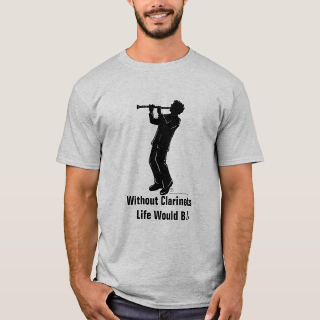 T-shirt Le joueur Silhoutte, la vie de clarinette bflat (Devant)