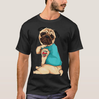 T-shirt Le jour de Fathers vend des funny dog pug i love p