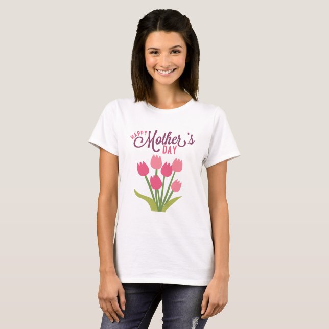 T-shirt Le jour de mère heureux (Devant entier)