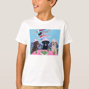 T-shirt Le jour Labradors des enfants japonais