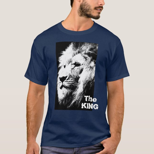 T-shirt Le King Pop Art Lion Head Modèle Hommes modernes (Devant)