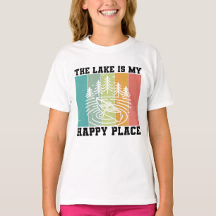 T-shirt Le lac est mon Happy Place Distressed Lac Vintage