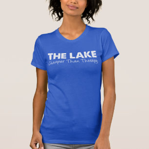 T-shirt Le lac moins cher que la thérapie (en noir)