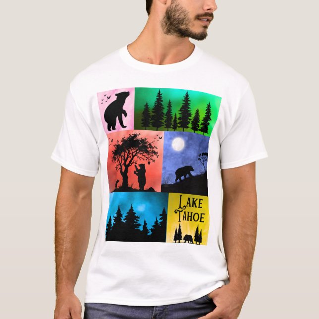 T-shirt Le lac Tahoe Bear Pop-Art (Devant)