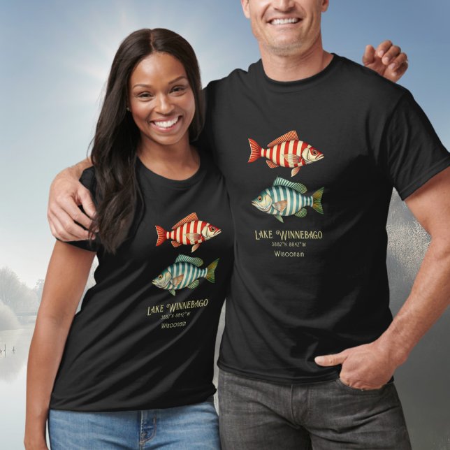 T-shirt Le lac Winnebago Wisconsin poisson nautique (Créateur téléchargé)