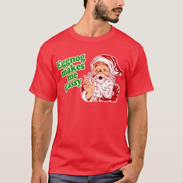 T-shirt Le lait de poule fait le pet de Père Noël (Devant)