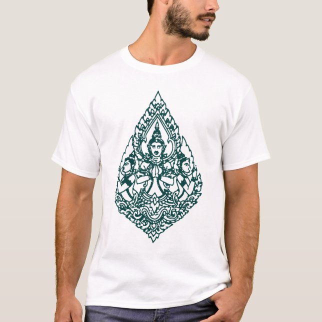 T-SHIRT LE LAOTIEN DE PRIÈRE DE TROIS BOUDDHA, THAÏLANDAIS (Devant)