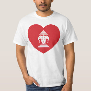 T-shirt Le Laotien Erawan 3 a dirigé le drapeau de coeur
