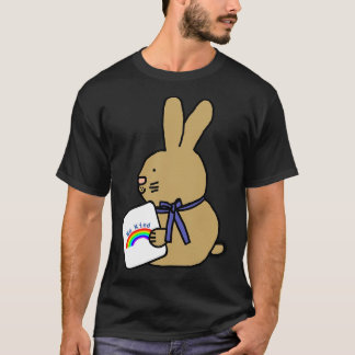 T-shirt Le lapin lapin mignon dit être gentil avec l'arc-e