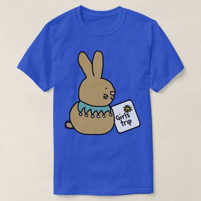 T-shirt Le lapin lapin mignon va en voyage de filles (Design devant)