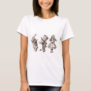 T-shirt Le lapin, le chapelier et Alice du pays des