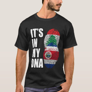 T-shirt Le Liban Et Le Costa Rica Mélangent Le Drapeau Du