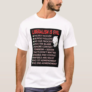 T-shirt Le libéralisme est noir mauvais avec des moutons