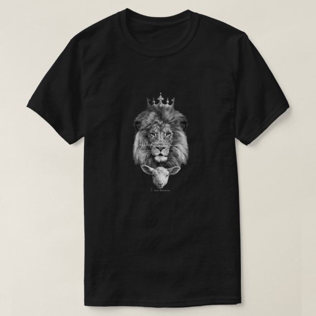 T-shirt Le Lion Et L'Agneau Chrétien Sportswear Classique (Design devant)